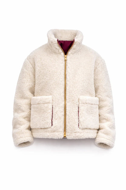 Oversized Wolljacke für Herren - Weiß