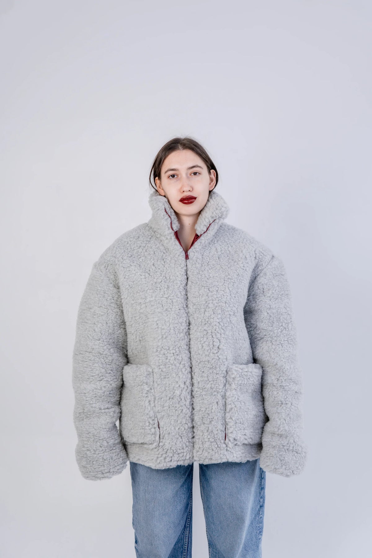 Oversized Wolljacke für Herren - Weiß