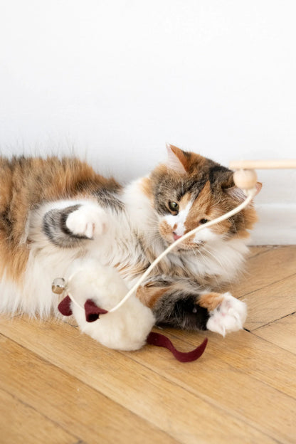 Katzenspielzeug aus natürlichem Schaffell: Maus