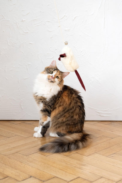 Katzenspielzeug aus natürlichem Schaffell: Maus